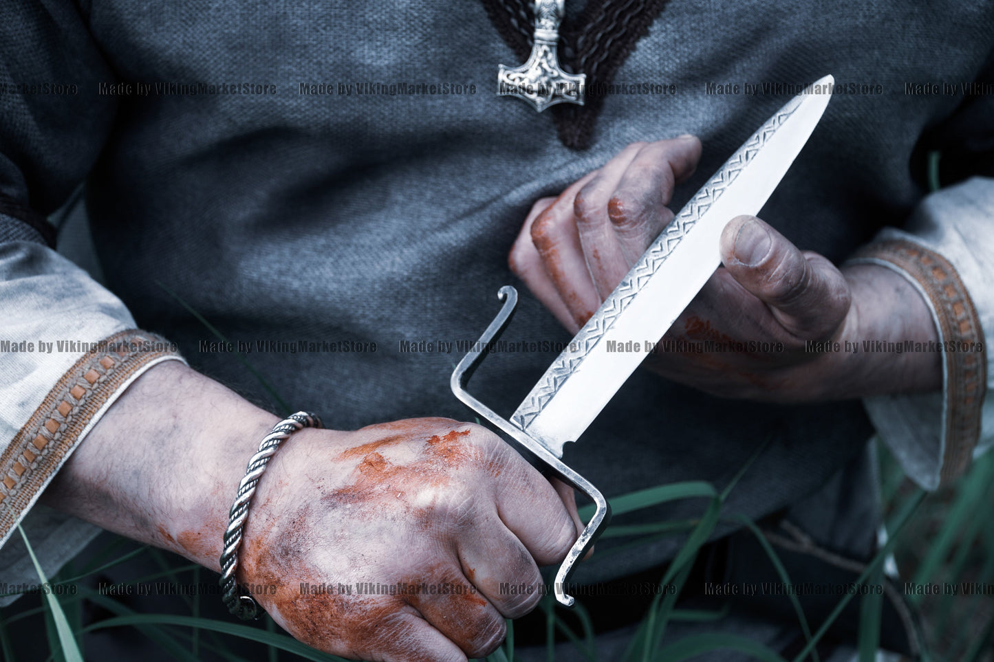 Engraved medieval knife