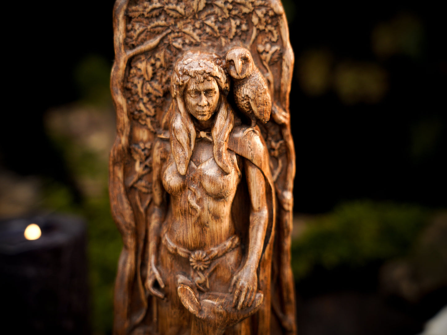 Oak Blodeuwedd Statue