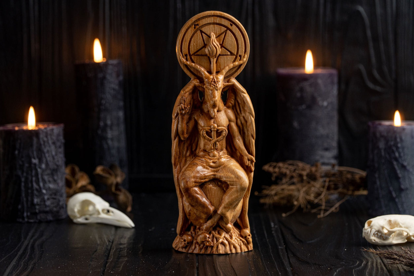 Carved Baphomet Statue