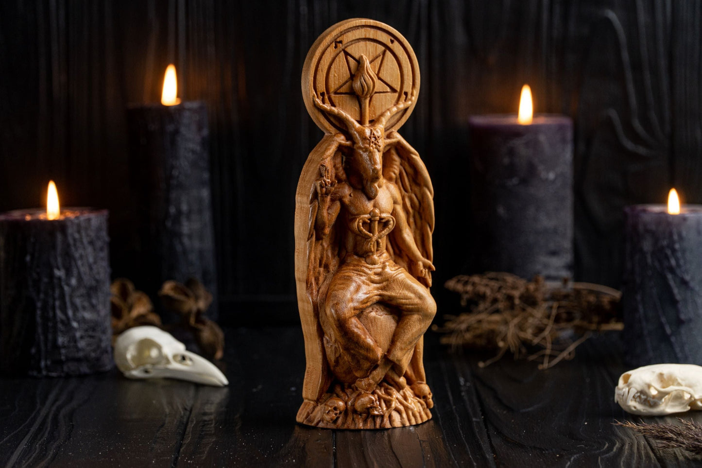 Carved Baphomet Statue