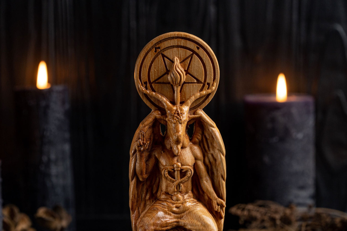 Carved Baphomet Statue
