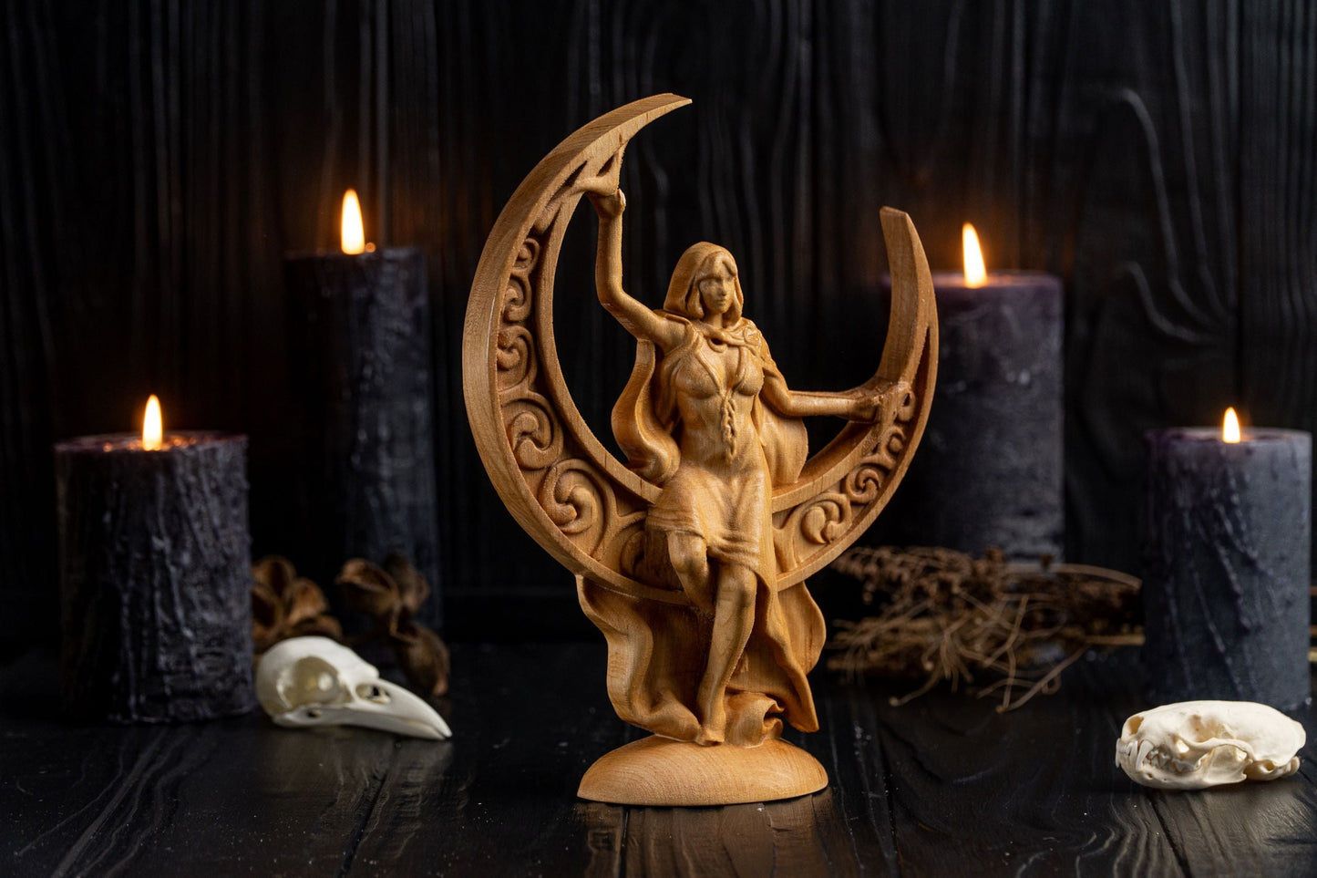 Carved Luna Statue