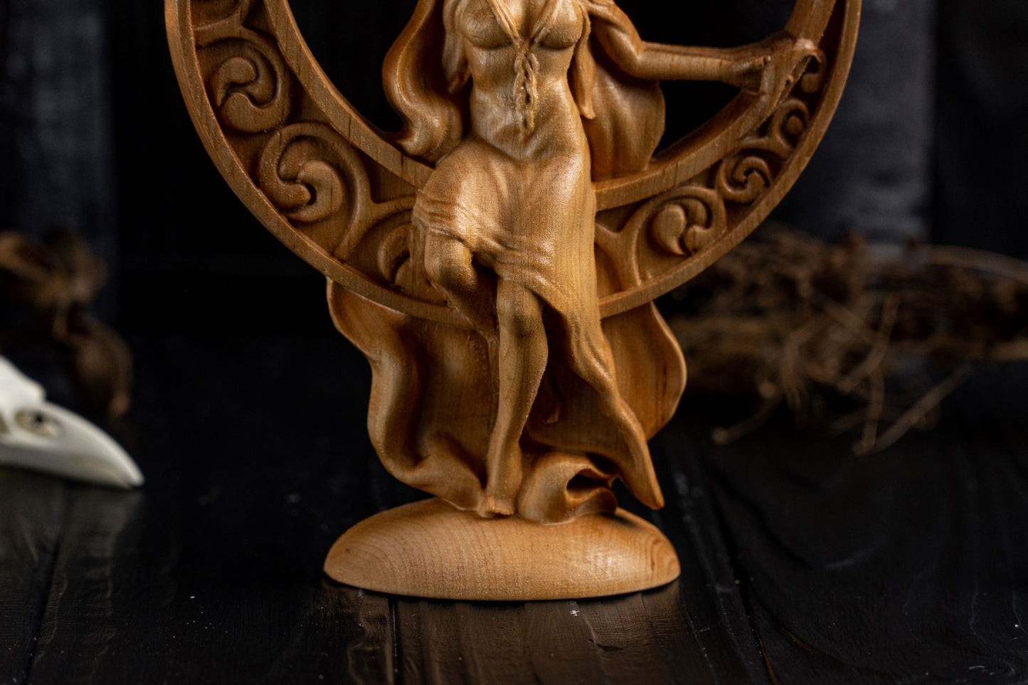 Carved Luna Statue