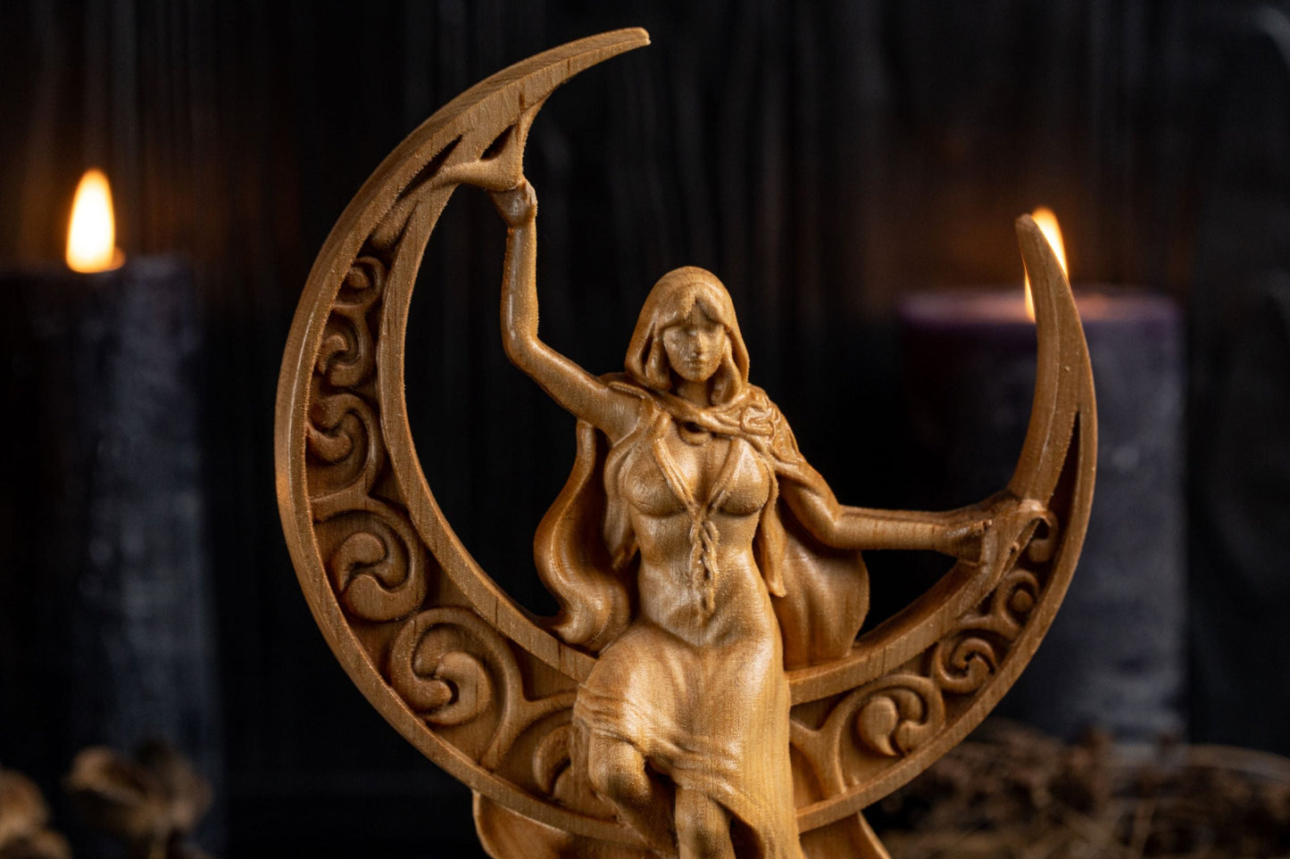 Carved Luna Statue