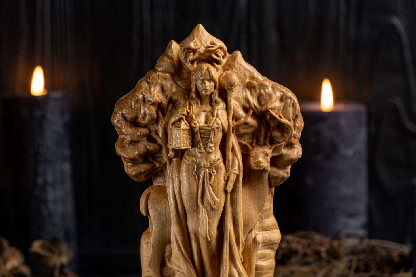 Carved Elen Statue