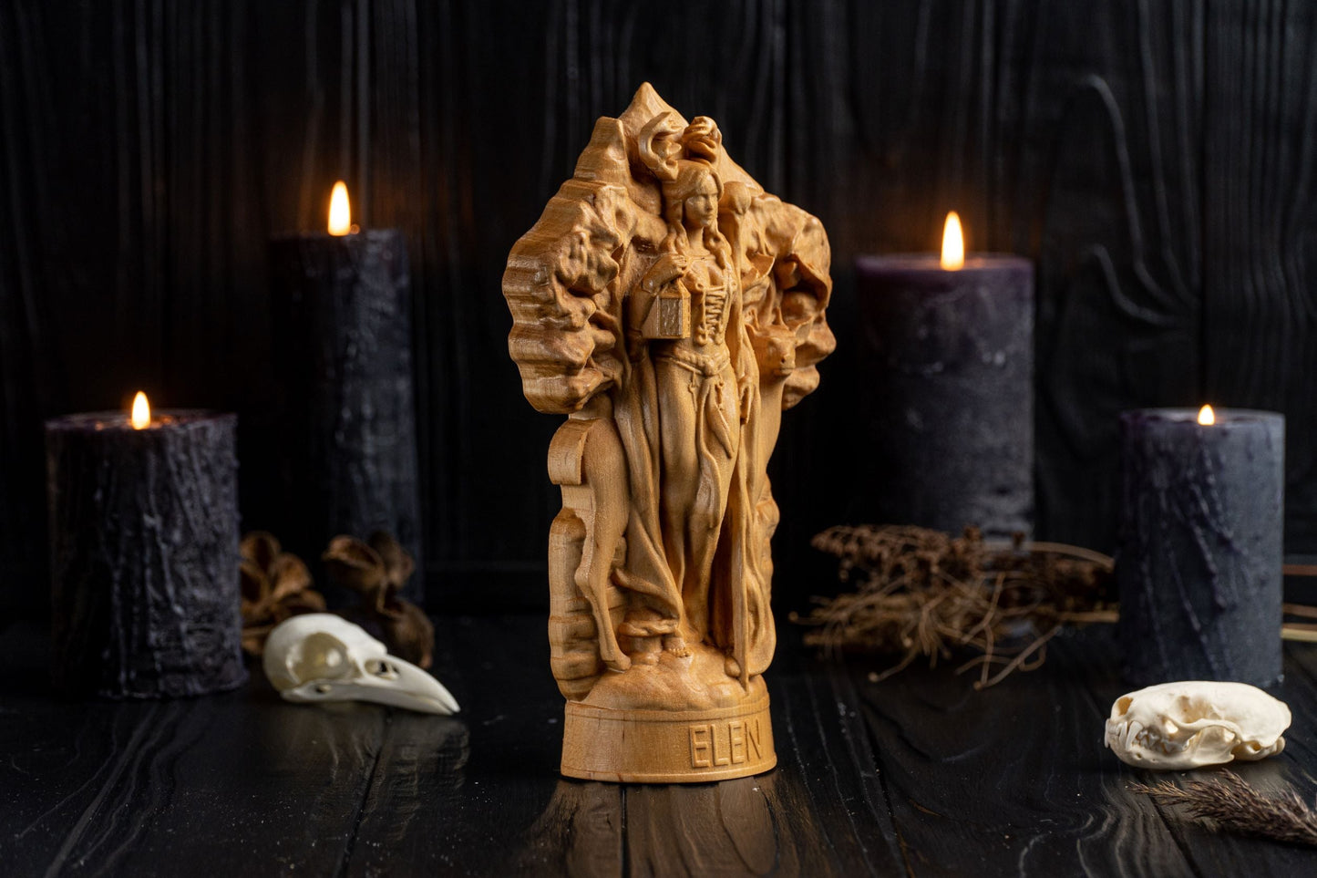 Carved Elen Statue