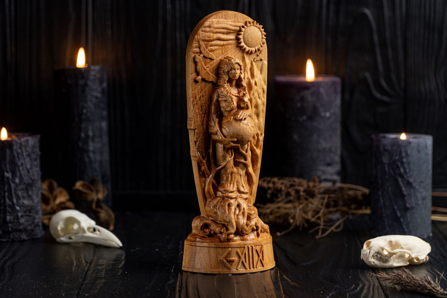 Carved Gaia Statue