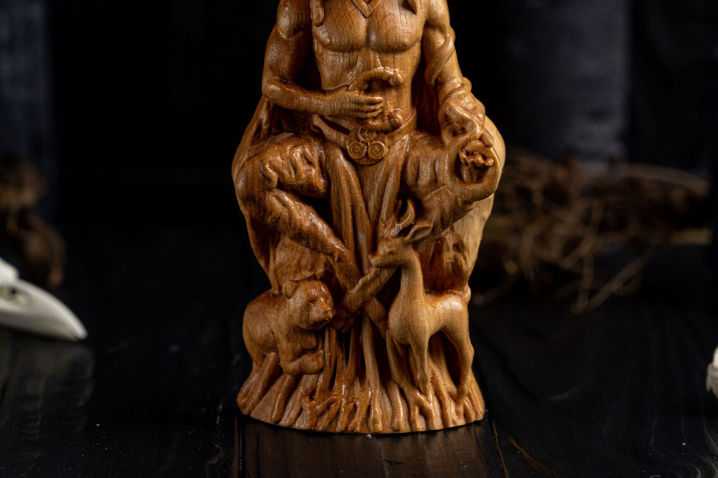 Carved Cernunnos Statue