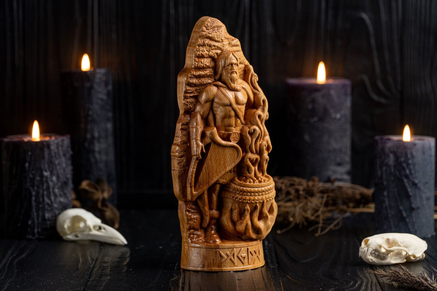 Carved Dagda Statue