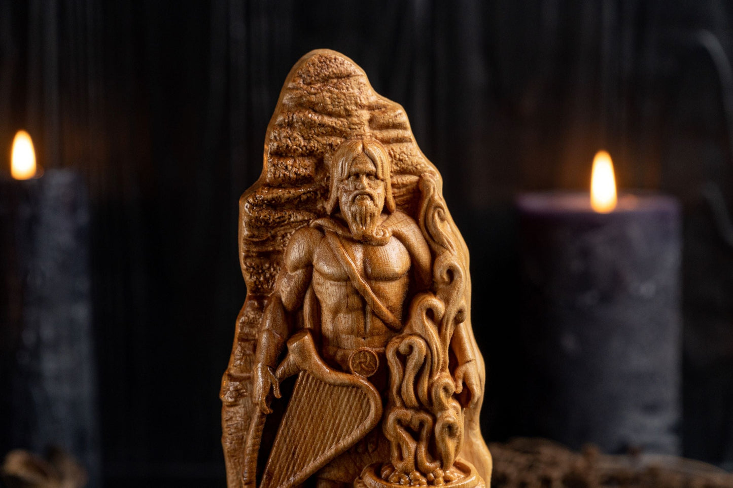 Carved Dagda Statue