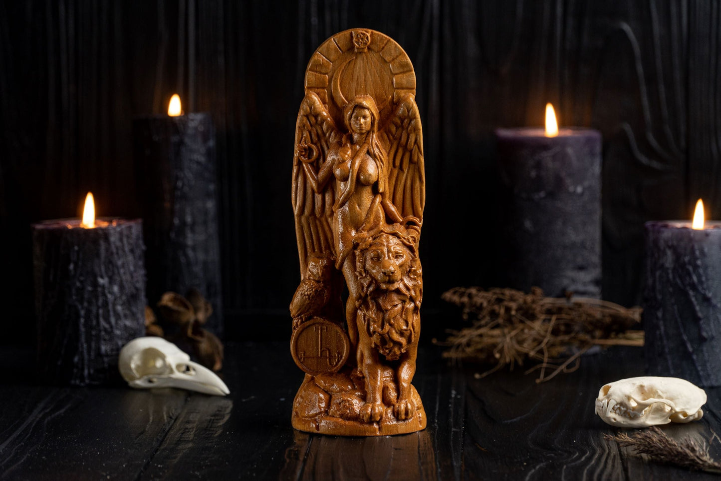 Carved Lilith Statue