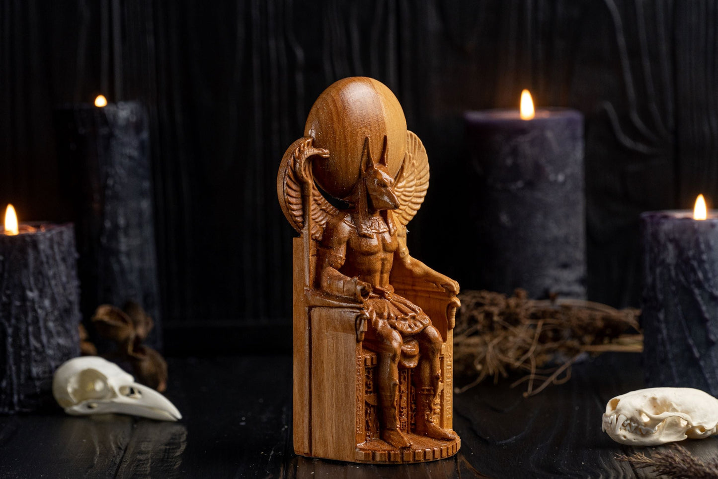 Carved Anubis Statue
