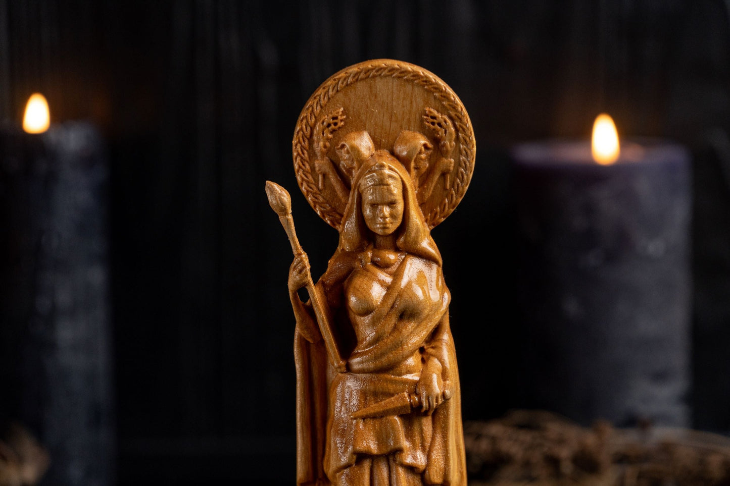 Carved Hecate Goddess