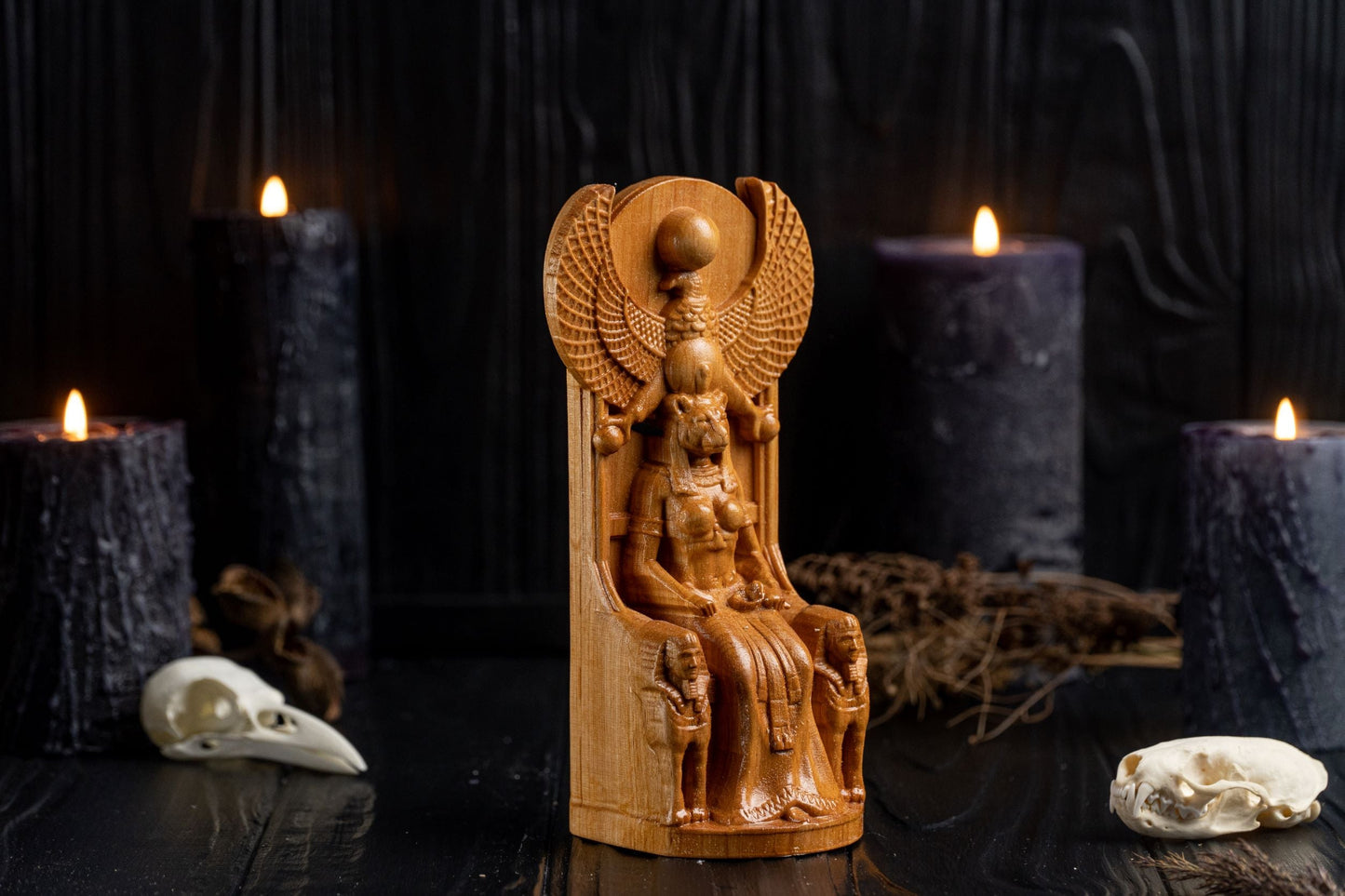 Carved Sekhmet Statue
