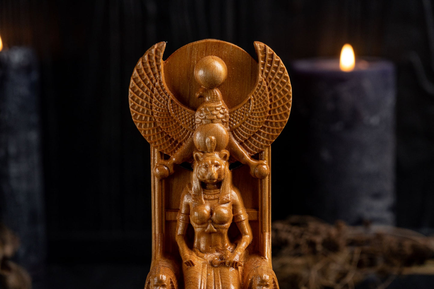 Carved Sekhmet Statue
