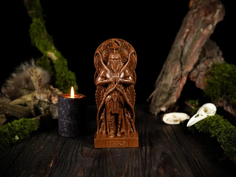 Oak Heka Egyptian Statue