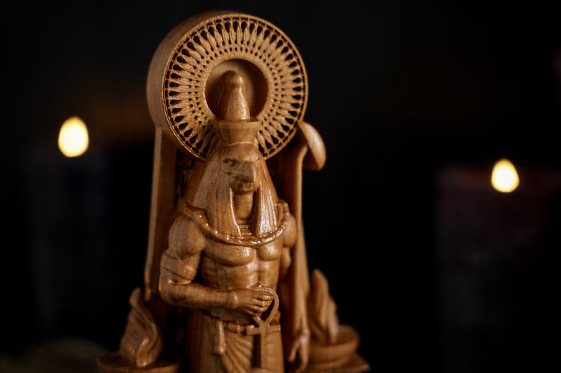Oak Horus Egyptian Statue
