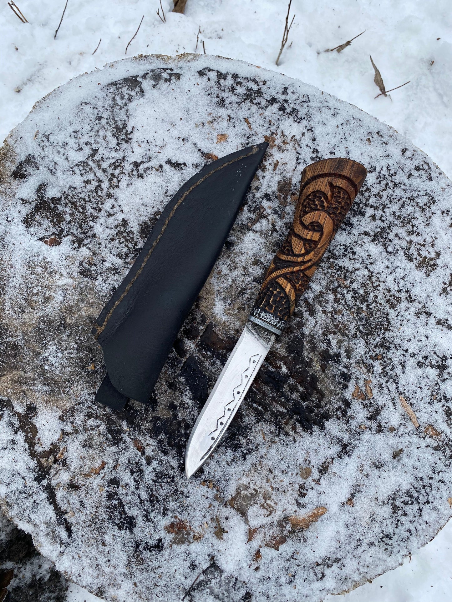 Engraved viking knife