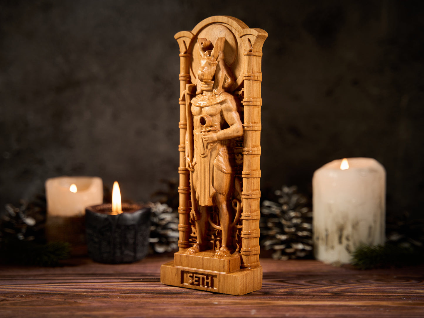 Oak Seth Egypt Statue