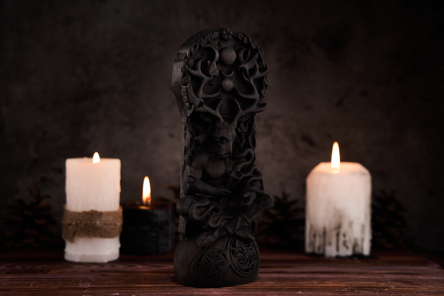 Oak Cernunnos Black Celtic statue
