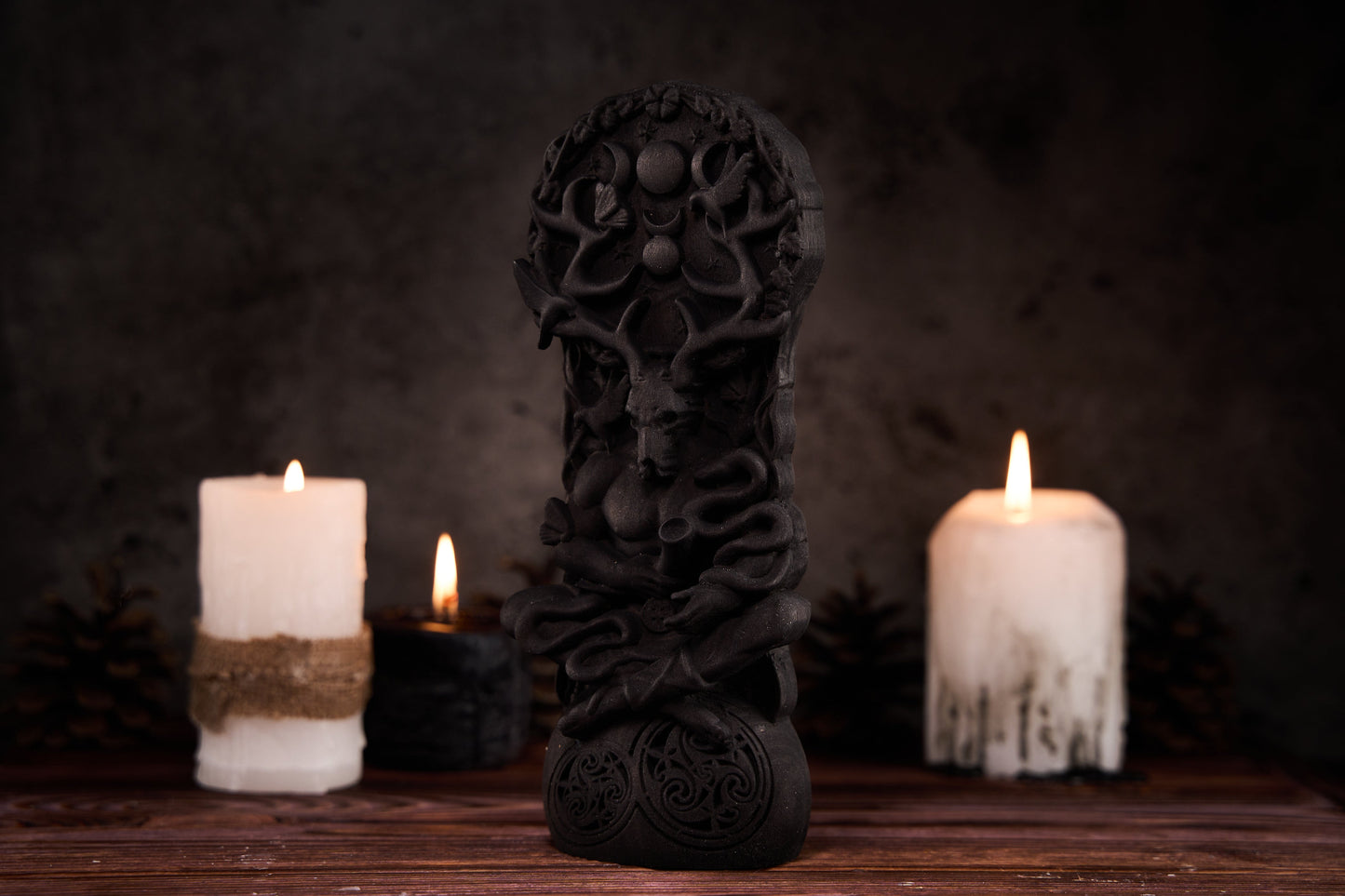 Oak Cernunnos Black Celtic statue