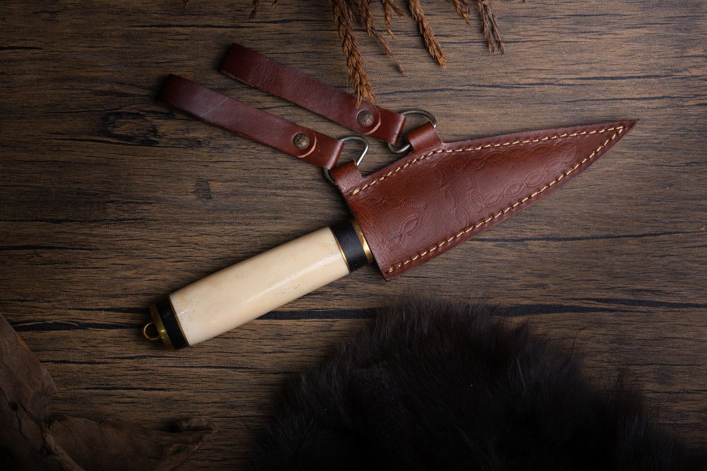 Small bone handle seax knife, 7 days delivery guarantee