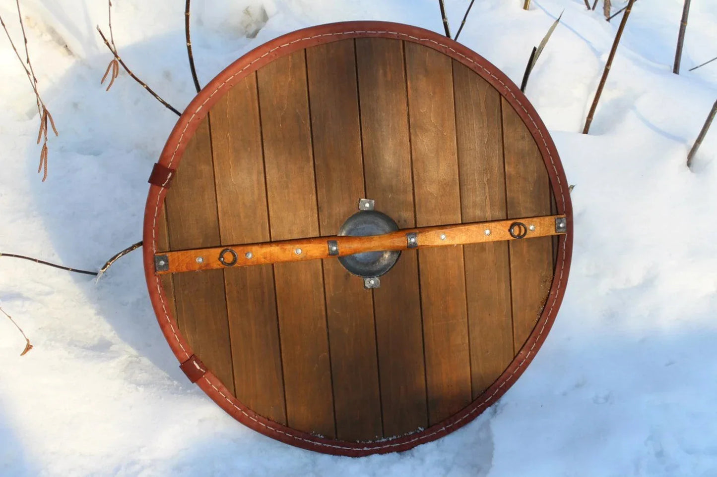 One colored round shield