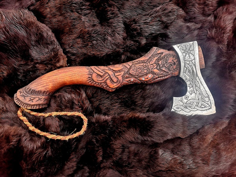 Engraved viking axe