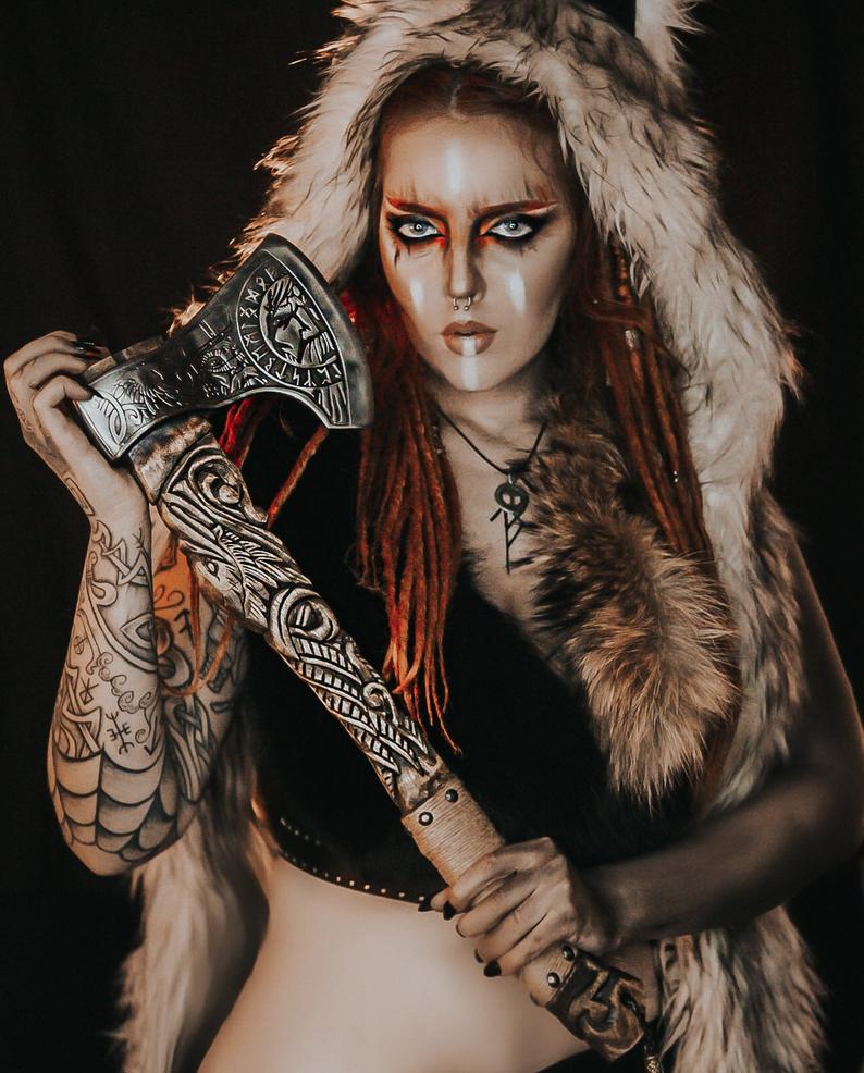 Engraved viking axe