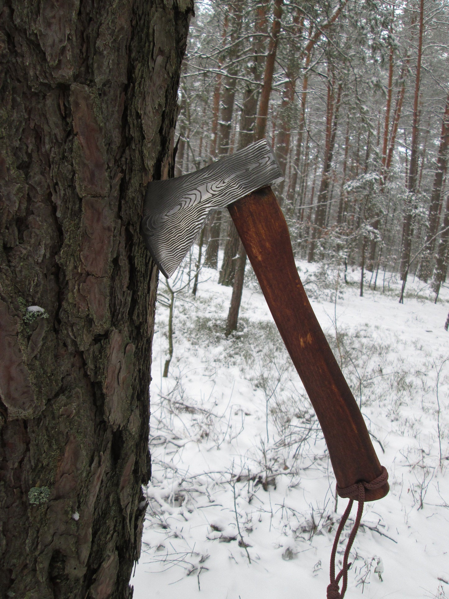 Damascus style axe