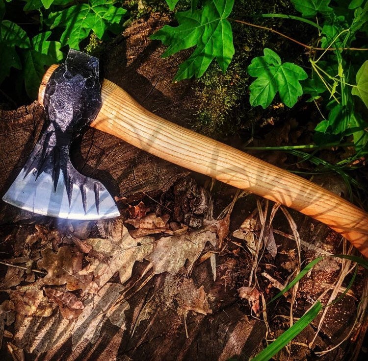 Hand forged axe