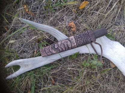 Small knife with wooden sheath