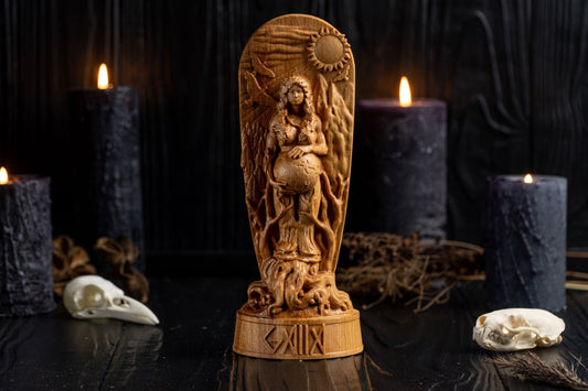 Carved Gaia Statue