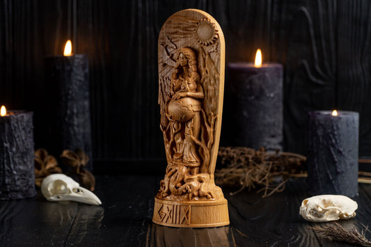 Carved Gaia Statue