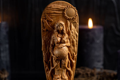 Carved Gaia Statue