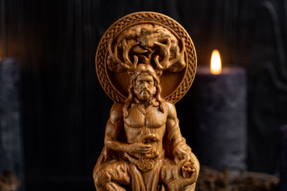 Carved Cernunnos Statue