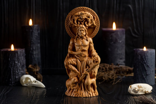 Carved Cernunnos Statue