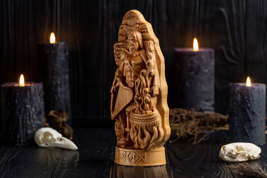Carved Dagda Statue