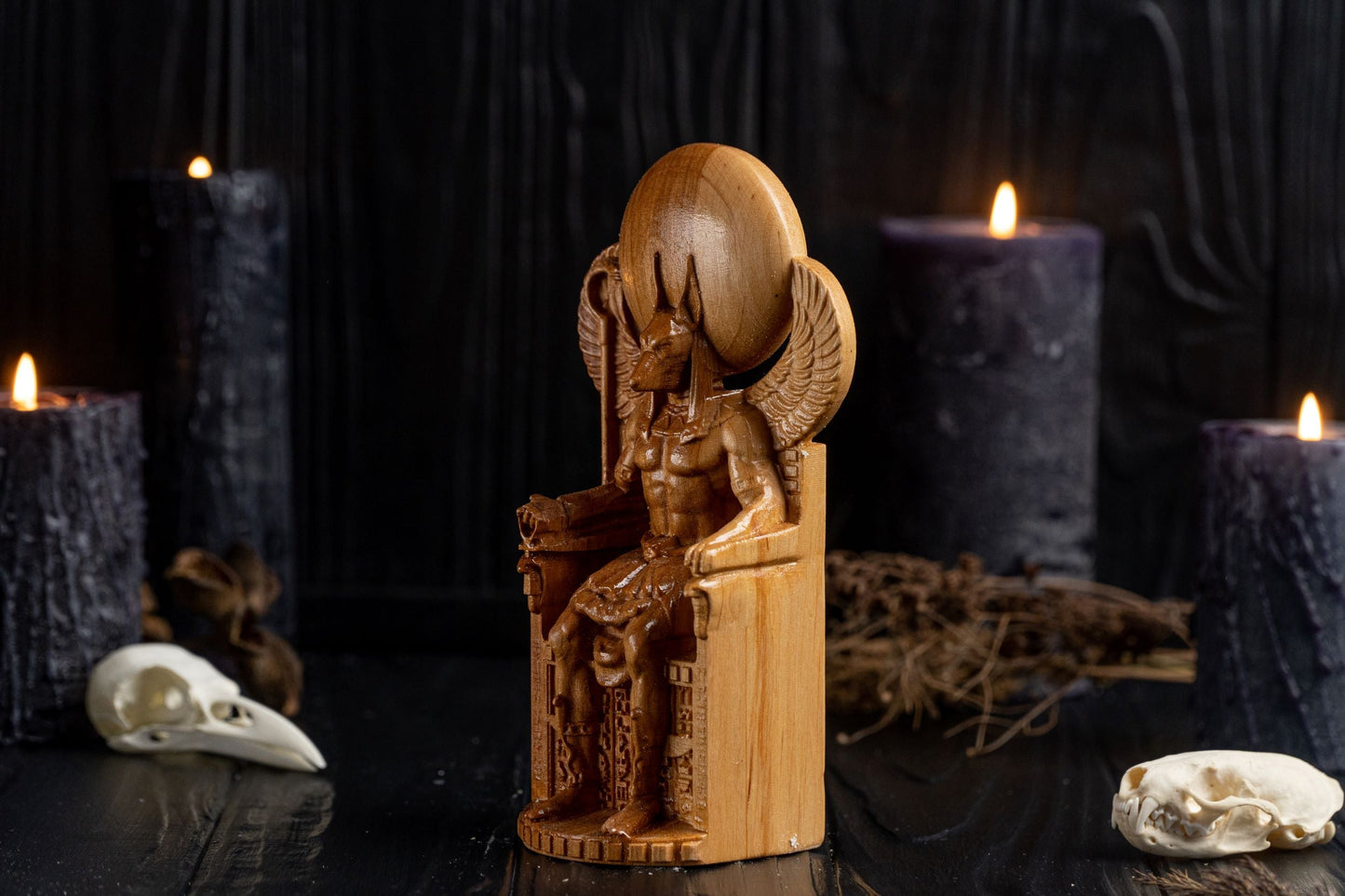 Carved Anubis Statue