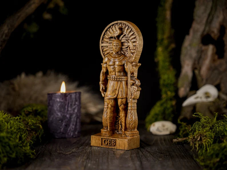 Oak Geb Egyptian Statue