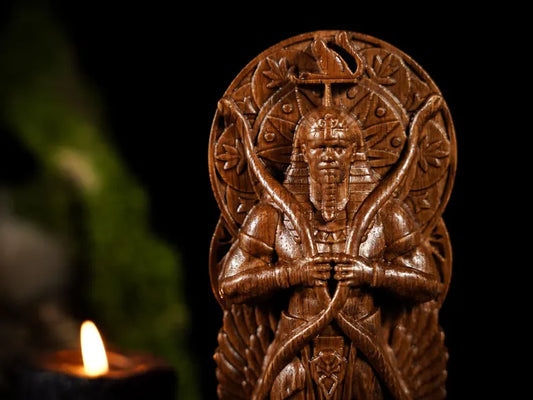 Oak Heka Egyptian Statue