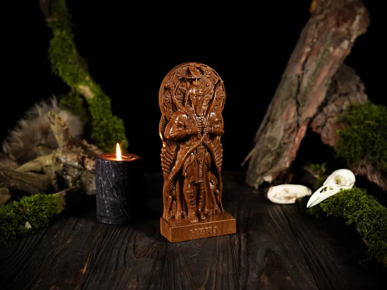 Oak Heka Egyptian Statue