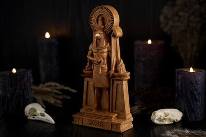 Oak Horus Egyptian Statue