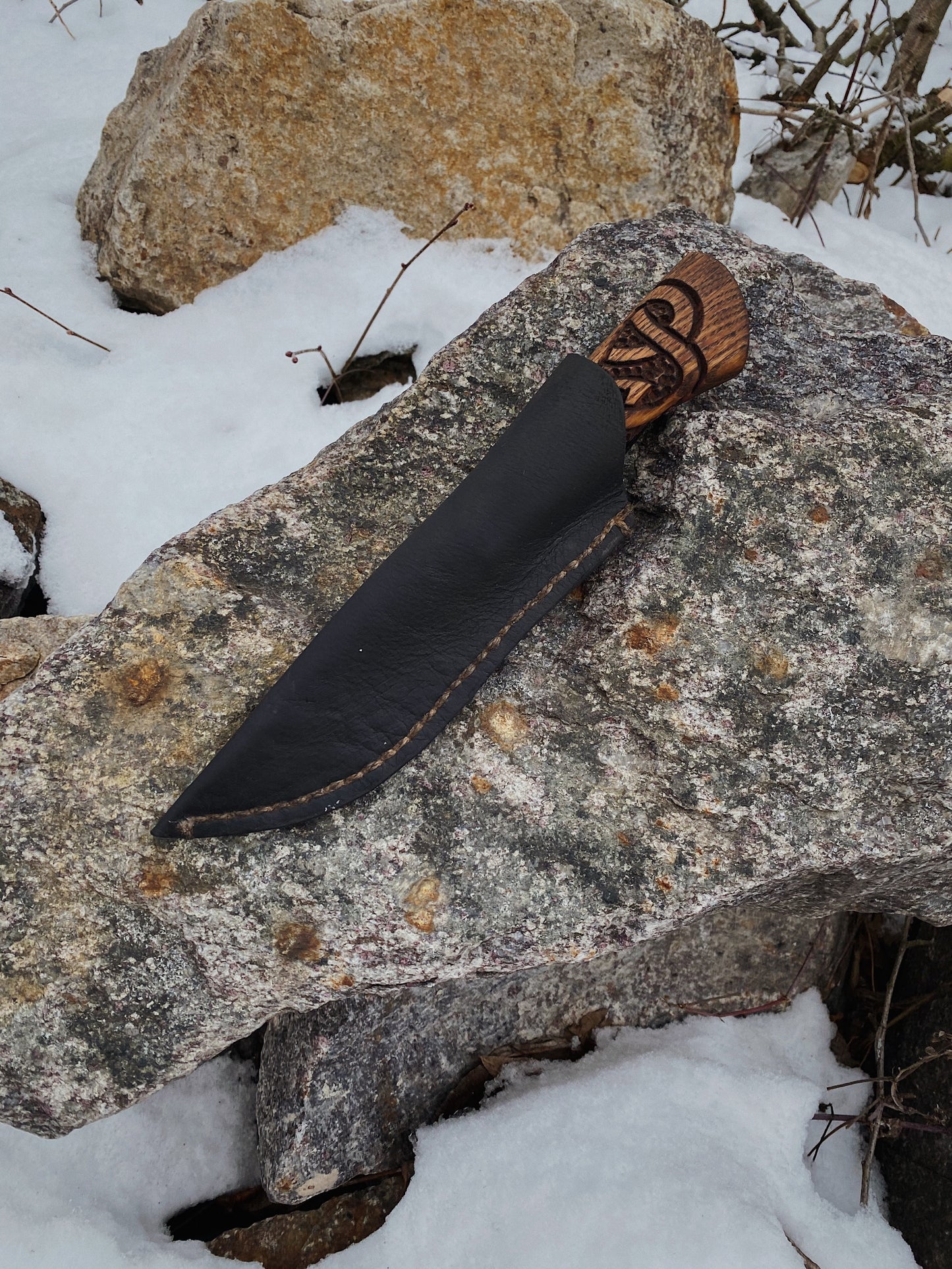 Engraved viking knife