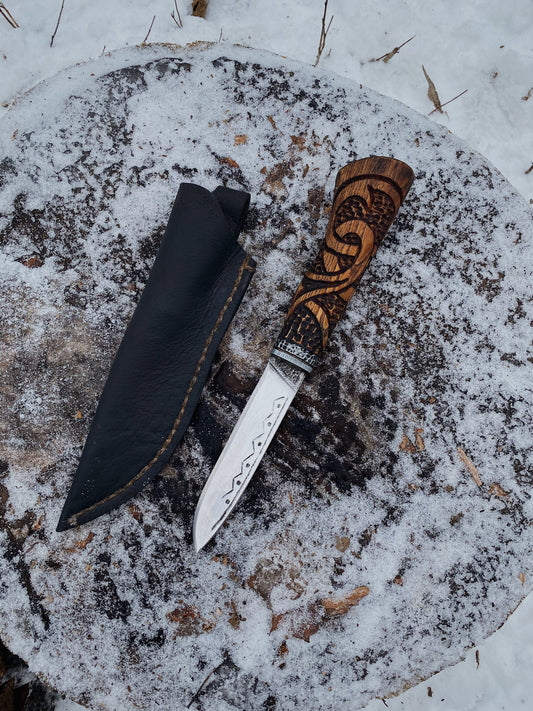 Engraved viking knife