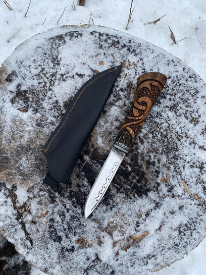 Engraved viking knife