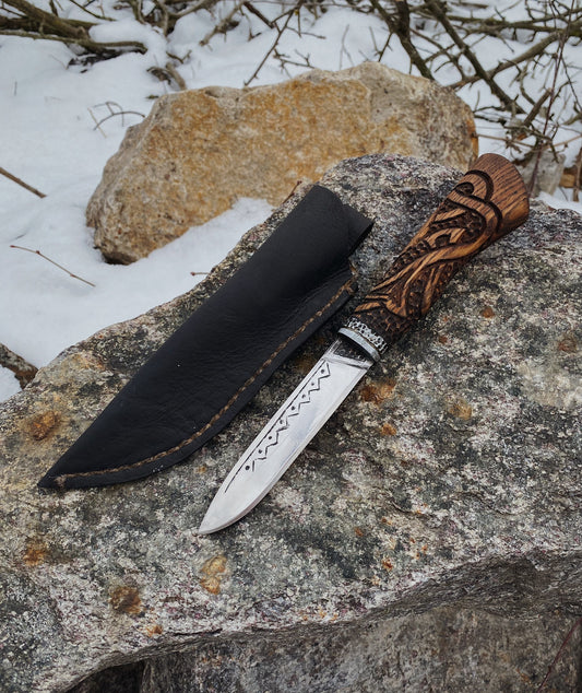 Engraved viking knife