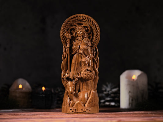Oak Cailleach Celtic statue