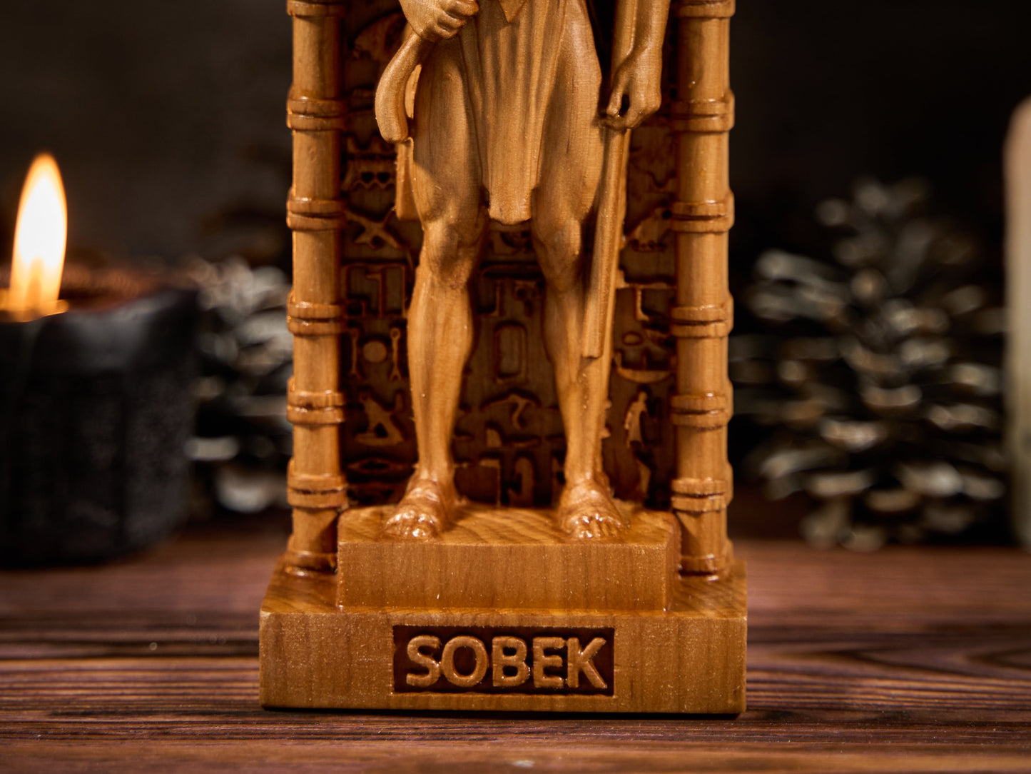 Oak Sobek Egypt Statue