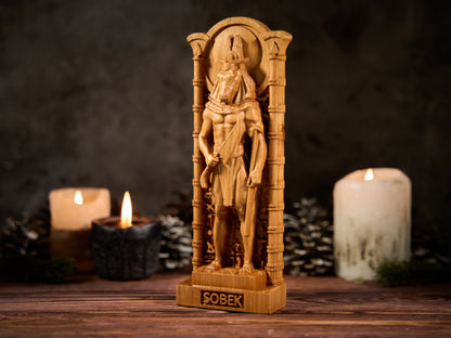 Oak Sobek Egypt Statue